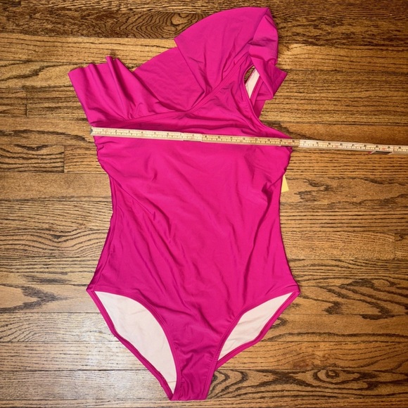 Kona Sol‎ Woman Large Swimsuit High Waisted One Piece Hot Pink Beach Sexy NWT - Picture 12 of 13